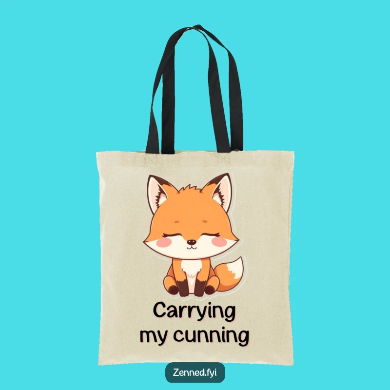 Funny Zen Fox Tote Bag: Meditating Predator Bag, Durable and Clever Gift