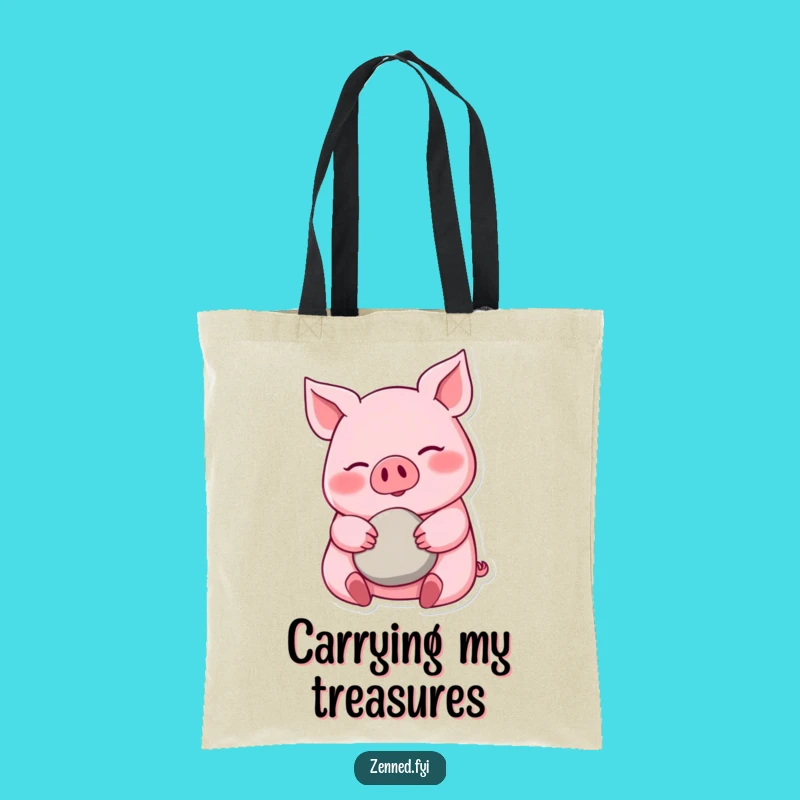 Charming Funny Pink Pig Tote Bag - Carry Your Essentials with Calm Style