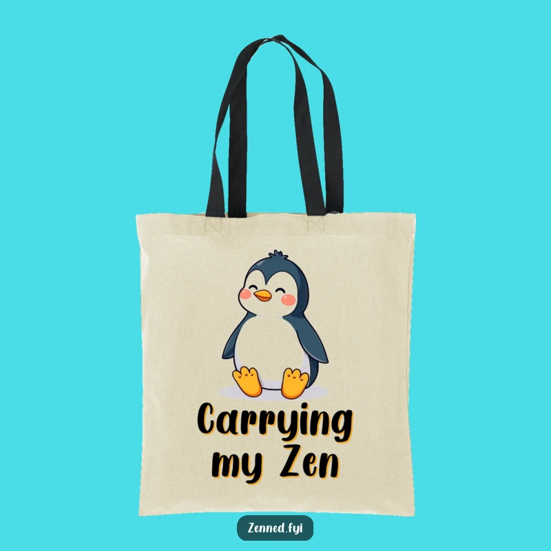 Funny Penguin Zen Tote Bag: Carry Your Calm & Essentials