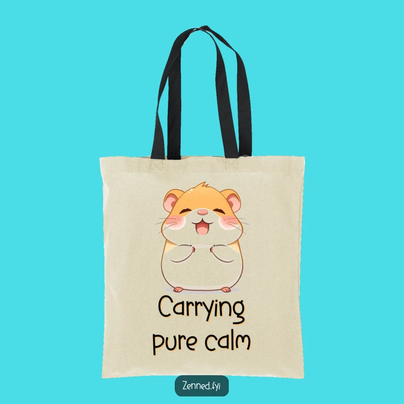 Funny Hamster Zen Tote Bag: Giggling Rodent Meditation Accessory, Perfect Funny Gift
