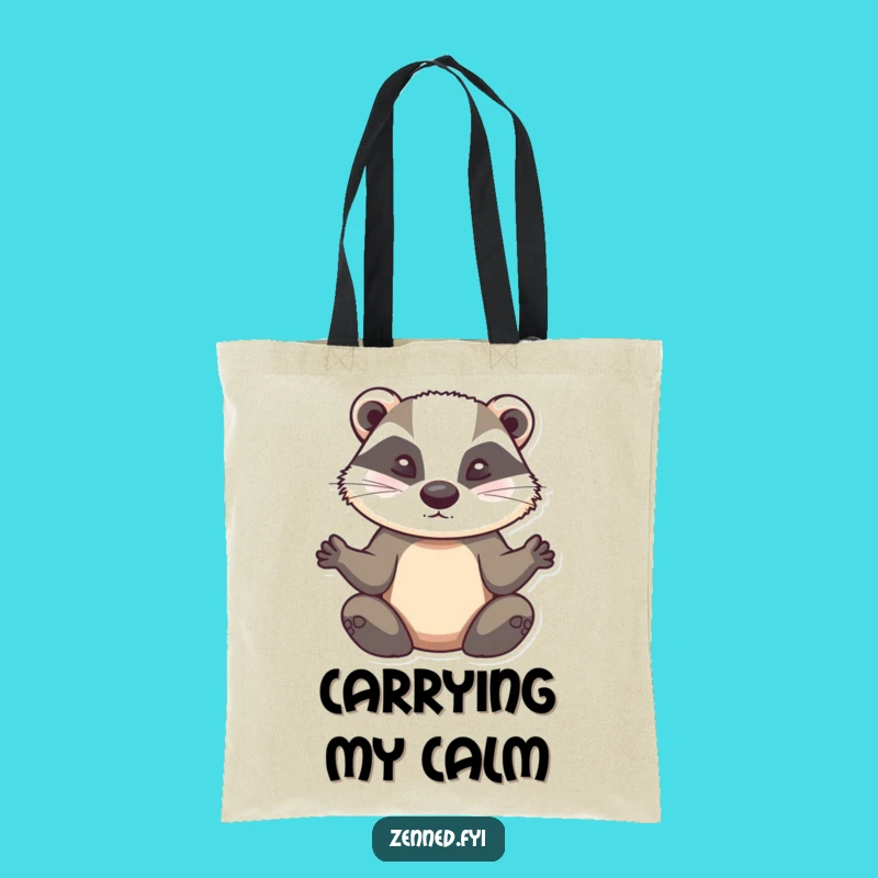 Funny Badger Zen Tote Bag: Hilarious Meditation Carry-All for Daily Calm