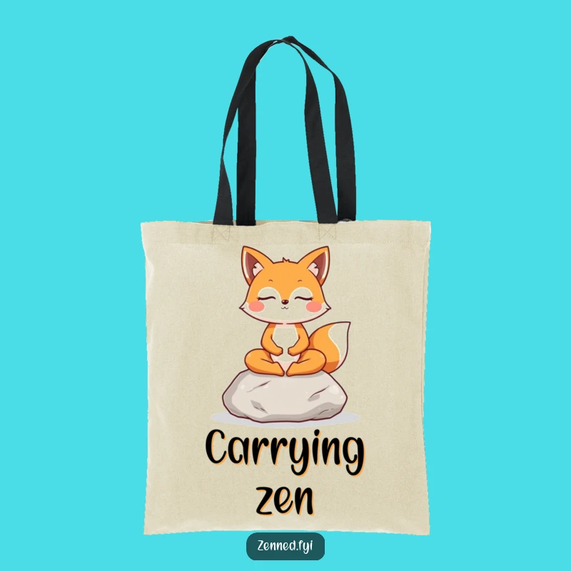 Funny Fox Meditation Tote Bag: Carry Your Calmness with Natural Flair
