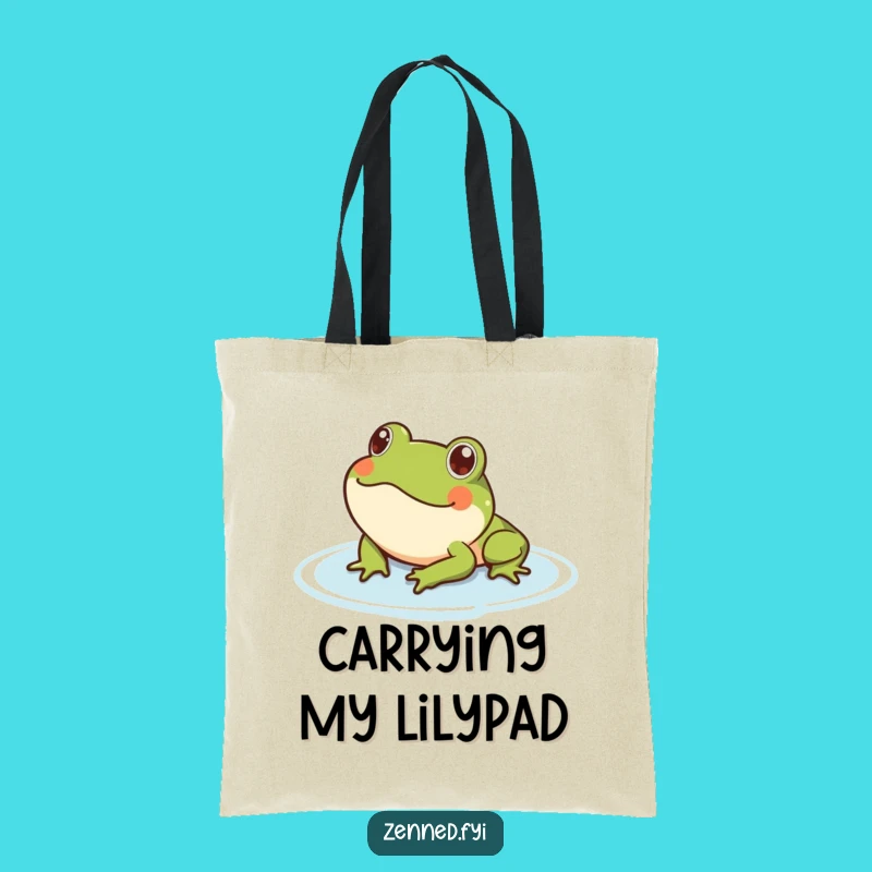 Funny Frog Floating Tote Bag: Serene Carry-All Gift