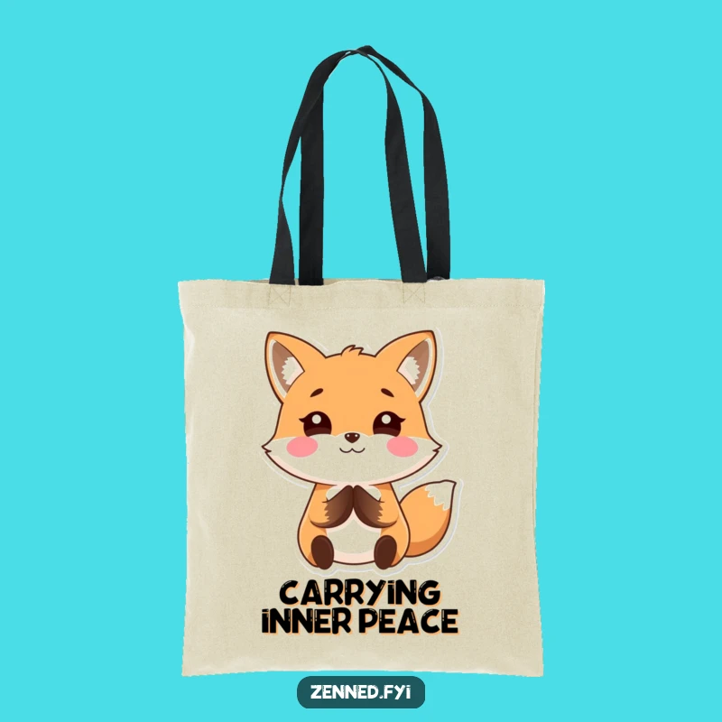 Funny Kawaii Fox Tote Bag: Calm Design, Perfect Everyday Funny Gift