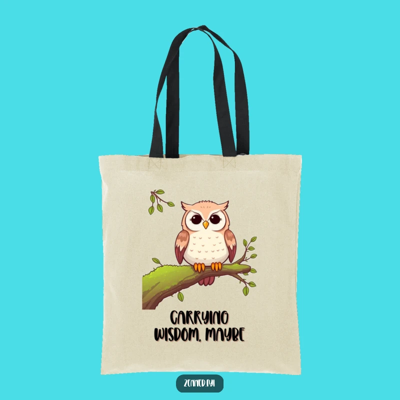 Funny Peaceful Owl Tote Bag: Carry Nature's Calm Funny Gift